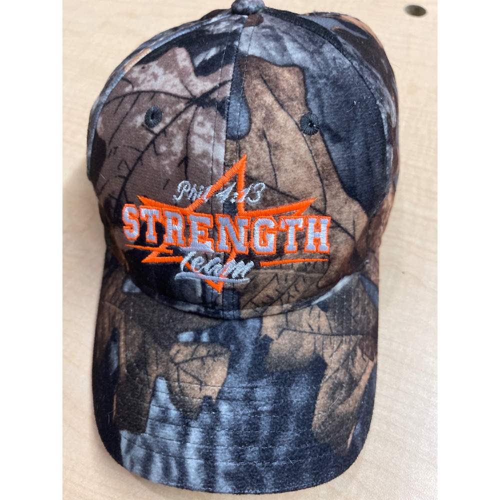Otto Strength Team Camo Hat Phil 4:13 Embroidered Camouflage Baseball Cap OSFM